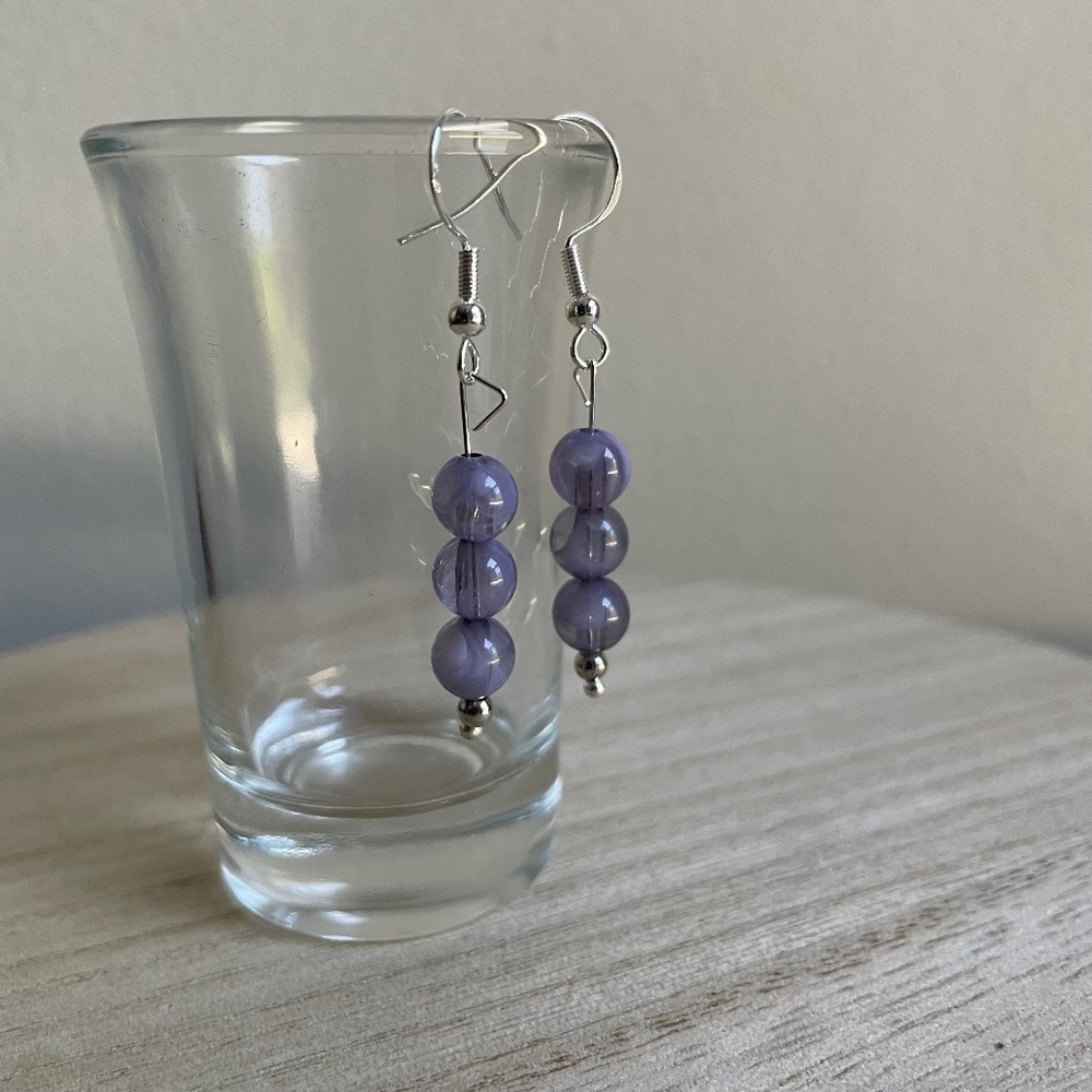 Indigo Stone Beaded Earrings
